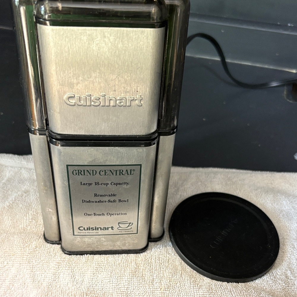 Cuisinart Silver Coffee Grinder with Black Lid